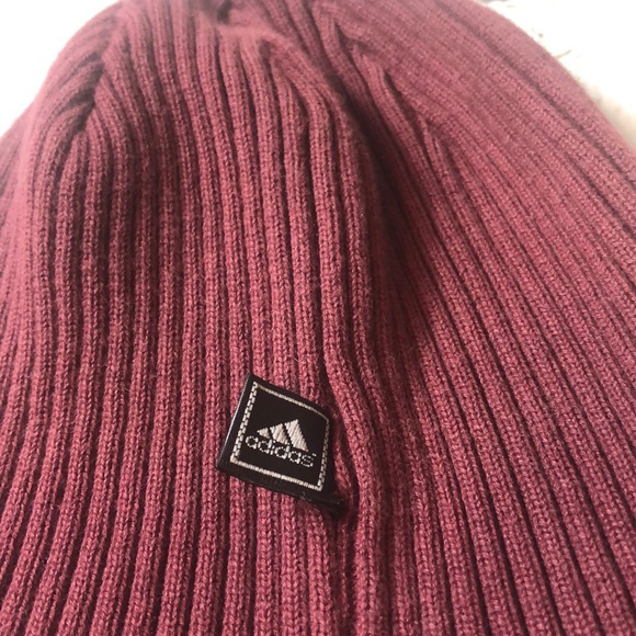 burgundy adidas beanie